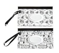 1 pezzo/2 pezzi Borsa portatile per salviette umide, Custodia per salviette umide per bambini, Dispenser richiudibile per salviette umide, Pratica scatola portafazzoletti 2 pezzi,Piccola Fata - 1 pezz