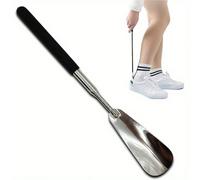 1 pezzo/2 pezzi Calzascarpe regolabile, sollevatore di scarpe con manico lungo unisex Acciaio inossidabile