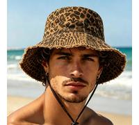 1 pezzo/2 pezzi Cappello da pescatore estivo con bordo a coulisse e cinturino regolabile per il mento, adatto per viaggi, spiaggia, vacanze casual e uso quotidiano Tagli UnicaMotivo strutturatoPoliest
