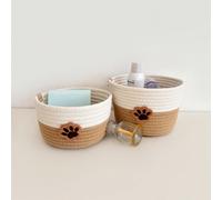 1 pezzo/2 pezzi Cesto portaoggetti carino a tema cartoni animati, contenitore organizzatore intrecciato in corda per casa, camera dei bambini, tavolo, ingresso, tavolino da caffè, vari usi Tondo S,Ton