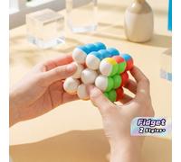 1 pezzo/2 pezzi Cubo di Rubik 3x3 a motivi colorati, in plastica con rotazione fluida, funziona come rompicapo e antistress, perfetto per il gioco quotidiano, il tempo libero e lo sviluppo cognitivo T