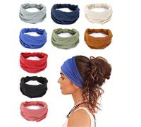 1 pezzo/2 pezzi Fasce elastiche morbide per donna, fasce per capelli elastiche antiscivolo per yoga, corsa, sport, fitness, turbanti, turbanti in tessuto annodata stile africano, foulard per capelli e