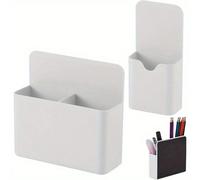 1 pezzo / 2 pezzi Portapenne magnetico, portapenne per pennarelli cancellabili a secco magnetici, con scompartimento grande, custodia magnetica per pennarelli e penne, adatta per frigorifero, lavagna 