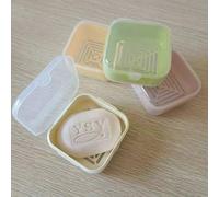1 pezzo/2 pezzi Portasapone portatile a doppio strato con rastrelliera di drenaggio, scatola per sapone trasparente con coperchio, custodia per sapone da viaggio carina e mini, portasapone quadrato o 