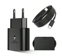 1 pezzo/2 pezzi Set caricabatterie super veloce compatibile con 17/17 Air/17 Pro/17 Pro Max/iPad Pro/Air, adattatore da viaggio per l'Europa compatibile con Samsung Galaxy S25 S24 S23 S22 S21, caricab