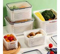 1 pezzo/2 pezzi Set di contenitori per alimenti in plastica, con coperchio, contenitori per alimenti per frigorifero, contenitori per pasti sigillati, contenitori impilabili - trasparenti e lavabili, 