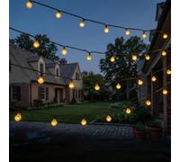 1 pezzo 20/30/50/100/200 luci a stringa a forma di globo LED, impermeabili, alimentate a energia solare in plastica, con pannello solare, estetiche, multicolore, a bolle di cristallo rotonde, sospese,