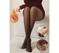 1 pezzo 220g/80g Collant sexy da donna, collant spessi e caldi, pantaloni aderenti a vita alta elastici, pantaloni caldi traslucidi finti, morbidi e confortevoli, adatti per l'uso all'aperto/stratific