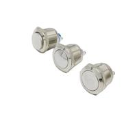 1 pezzo 22mm terminale a vite elettronico impermeabile interruttore a pulsante in metallo altoparlante momentaneo alimentatore for PC ossido di alluminio(Silver,22MM_ROUND HEAD)