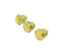 1 pezzo 22mm terminale a vite elettronico impermeabile interruttore a pulsante in metallo altoparlante momentaneo alimentatore for PC ossido di alluminio(Golden,22MM_FLAT HEAD)