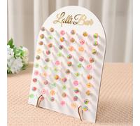 1 pezzo 26*35cm Supporto in legno bianco per lecca-lecca per festa di nascità, rastrelliera riutilizzabile per caramelle/dolci, decorazione per festa di 1° compleanno, supporto per esposizione di ciam