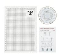 1 pezzo (26,4 x 19,8 cm) Tavoletta per macramè - Pad morbido con griglia intrecciata per strumento di tessitura fai-da-te con corda e filato 1 pezzo di tavola da maglia + 30 ferri a T,1 tavola intrecc