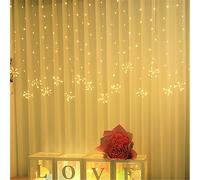 1 pezzo 2m*1m 200 LED Luci a stringa a forma di petardo per tende, utilizzabili sia in interni che in esterni durante tutte le stagioni, luci decorative 200 LED a colori,200LED-CaldoPolicloruri di vin