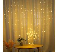 1 Pezzo 3.5m Luce Colorata A Led Con Effetto Scintillante A Forma Di Stelle E Luna Per Tende, Matrimonio, Camera Da Letto, Soggiorno Decorazione Perla della lampada 3,5M120Policloruri di vinile