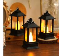 1 pezzo/3 pezzi/4 pezzi Lanterne decorative retrò mini portatili a LED, design a 4 angoli in plastica, adatte per la decorazione della casa, la decorazione interna, la camera da letto, il tavolo da pr