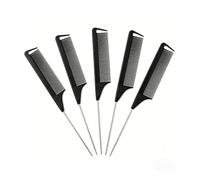 1 pezzo / 3 pezzi 5 pettine a coda di topo, il manico è un ago sottile utilizzato for lo styling dei capelli, con forma denti(BLACK 5PCS)