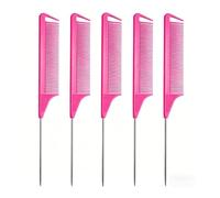 1 pezzo / 3 pezzi 5 pettine a coda di topo, il manico è un ago sottile utilizzato for lo styling dei capelli, con forma denti(ROSE RED 5PCS)