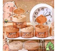 1 pezzo/3 pezzi/5 pezzi Temperamatite manuale a forma di capibara carino, colore casuale, con coperchio a cartone animato, adatto per uso scolastico e d'ufficio, per matite e pennelli da trucco, compa