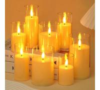 1 pezzo/3 pezzi Luce atmosferica a LED senza fiamma e lampeggiante a goccia d'acqua, candela decorativa alimentata a batteria adatta per interni ed esterni, adatta per uso quotidiano, decorazione per