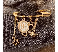 1 pezzo/3 pezzi Portachiavi in acrilico a forma di ciondolo di Harry Potter, Spilla dorata della Boccino d'Oro della Piattaforma 9 3/4 di Harry Potter, Ciondolo per borsa, Accessorio fermaglio per ves