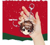 1 pezzo/3 pezzi Portachiavi in acrilico personalizzato con stampa di foto e disegni, stampa fronte-retro, adatto per varie occasioni come regalo di Natale, decorare zaini, per ricordi per animali dome