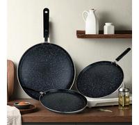 1 pezzo/3 pezzi Set di padelle antiaderenti per crepes - 18cm/20cm/22cm Padelle per colazione, design compatibile con tutti i fornelli e cottura rapida per ricette versatili 3 pezzi,1 pz-S,1 pz-L,1 pz