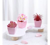 1 pezzo/3 pezzi Set di piante in vaso artificiali mini - Decorazione per la casa moderna, display di piante artificiali in plastica, adatto per San Valentino, festa della proposta, decorazione da scri