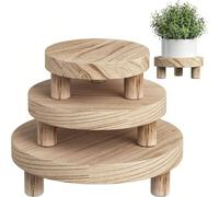 1 pezzo/3 pezzi Supporto espositivo in legno rustico, Alzata per torta, Adatto per casa, cucina, stanza, festa di compleanno, celebrazione festiva e decorazione della casa Marrone 1 set (S+M+L),Colore