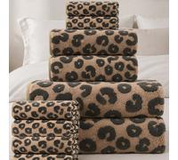 1 pezzo/4 pezzi/10 pezzi - Set di asciugamani da bagno di lusso con stampa leopardata - Jacquard in pile corallino, asciugamani in spugna ultra morbidi, ideali per creare un'atmosfera audace e un ambi