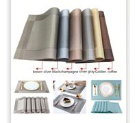1 pezzo/4 pezzi/6 pezzi Placemats in PVC, Tovagliette quadrate antiscivolo resistenti al calore e inalterabili per la decorazione della casa, Set di sottobicchieri in stile nordico a tinta unita per l