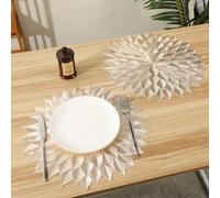 1 pezzo/4 pezzi/6 pezzi Sottobicchieri rotondi spessi in crisantemo con isolamento antiscivolo, adatti per decorazioni natalizie, hotel e ristoranti, lavabili per la cucina e il tavolo da pranzo Polic