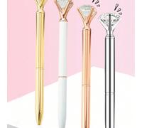 1 pezzo/4 pezzi/8 pezzi/12 pezzi Penna a sfera in metallo con cristalli, penna a sfera neutra, souvenir pratico, regalo di compleanno, regalo per la fidanzata, regalo per le vacanze, regalo a sorpresa
