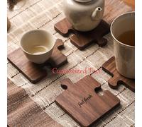 1 pezzo/4 pezzi/8 pezzi/12 pezzi Sottobicchieri in legno di noce retrò - Sottobicchieri in legno a forma di puzzle, adatti per bevande, bibite, caffè (Ogni articolo in legno può avere lievi variazioni