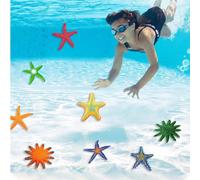 1 pezzo/4 pezzi/8 pezzi - Grandi forniture per piscine da immersione, giocattoli morbidi in gomma per immersioni sott'acqua a forma di stelle marine colorate per piscine estive, regali per feste in pi