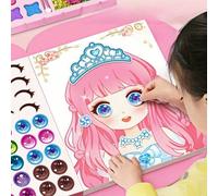 1 pezzo/4 pezzi/8 pezzi - Set di libri di adesivi per vestire bambine, libro di adesivi per vestire principesse cartoni animati, libro di puzzle di trucco di personaggi vintage carini, adesivi fai-da-