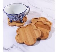 1 pezzo/4 pezzi/8 pezzi Sottobicchieri in bambù con decorazione a fiori, tappetini termoisolanti Tagli Unica,8 pezzi,4 pezziGeometricobamboo