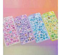 1 pezzo/4 pezzi Adesivi 3D in rilievo - Simpatici gatti, dinosauri, conigli, pinguini, adesivi decorativi a tema animali dei cartoni animati, materiale per scrapbooking fai-da-te Rosa 1pc,Blu 1pcs,Ver