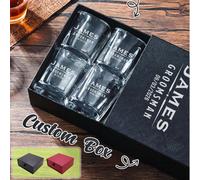 1 pezzo/4 pezzi Bicchieri da shot da 2 once personalizzati con incisione laser e nome personalizzato, scatola regalo, bicchieri da whisky, bicchieri da shot per testimoni dello sposo, regali per damig