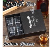 1 pezzo/4 pezzi Bicchieri da shot personalizzati con incisione laser da 2 once con nome personalizzato, scatola regalo, bicchieri da whisky, bicchieri da shot per testimoni dello sposo, regali per dam