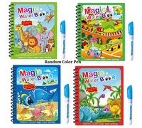 1 pezzo/4 pezzi Libro magico riutilizzabile per disegno ad acqua con penna (colore casuale), Libro magico per pittura ad acqua, Libro riutilizzabile per colorare ad acqua, Nuovo libro magico per diseg