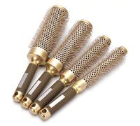 1 pezzo/4 pezzi Rullo per capelli ricci in ceramica, spazzola arrotolante professionale per salone con setole in setola di cinghiale e tubo in alluminio 45,32,53,25,4 pezziHalloweenLega di alluminio