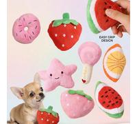 1 pezzo/4 pezzi Set di giocattoli sonori in peluche, adatti per cani e gatti di piccola taglia - a forma di lecca-lecca, stella, ciambella e fragola - per il gioco interattivo e come compagno per dorm