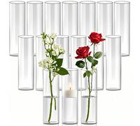 1 pezzo/4 pezzi Vasi cilindrici in vetro, portacandele a forma di uragano per candele a pilastro o galleggianti, vaso alto trasparente per centrotavola, vasi rotondi per matrimoni, anniversari, decora
