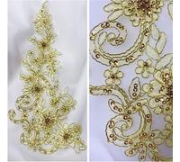 1 pezzo 40*14 cm 3D 11 colori ricamo pizzo floreale applique perline paillettes pizzo patch cucito fai da te abbigliamento abito da sera