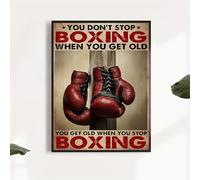1 pezzo 40 x 60 cm vintage guantoni da boxe tela arte da parete "You don't stop boxing when you get old" immagini camera da letto, poster e stampe, pittura da parete per soggiorno (senza cornice)