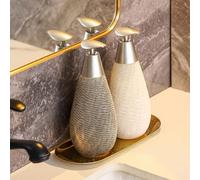 1 pezzo 400ml Dispenser di sapone in ceramica in stile retrò creativo con pompa push, bottiglia di shampoo, gel doccia, sapone liquido, balsamo, adatta per bagni, hotel, B&B, cucine e bagni Modello co