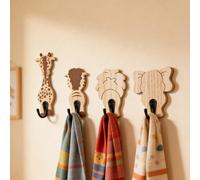 1 pezzo/4pcs Ganci da parete a forma di animali, ganci decorativi carini e divertenti, forme: giraffa, zebra, elefante, leone, facili da installare, adatti per bambini 1 gancio a forma di elefante,1 g
