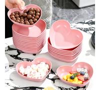 1 pezzo/5 pezzi/10 pezzi Piatto di plastica a forma di cuore rosa - Vassoio multiuso per noci, piatto per spuntino, piatto per frutta, piatto per dessert, piatto per torta, piatto per spuntino e patat