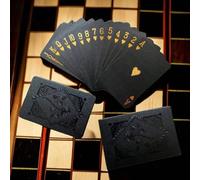 1 pezzo 54 fogli Carte da gioco colore nero e oro, carte da gioco impermeabili per più giocatori, confezione di carte magiche, adatte per matrimoni, feste di compleanno, festival e giochi da tavolo da
