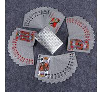 1 pezzo, 54 fogli di carte da gioco color argento e oro, carte da gioco impermeabili multigiocatore, set per matrimoni, feste di compleanno e festival, giochi da tavolo, collezione regalo Griglia d'ar